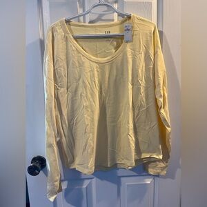 Gap Women’s Yellow Long Sleeve Tee - Medium